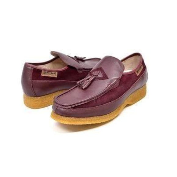 British Walkers Brooklyn Men's Burgundy Leather and Suede Crepe